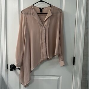 H&M beige asymmetrical blouse